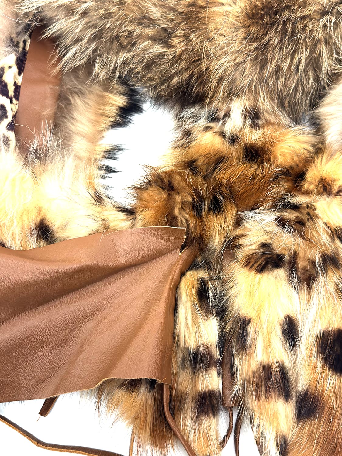 Vintage  Leopard  Fox fur Vest/ Os 상품이미지5