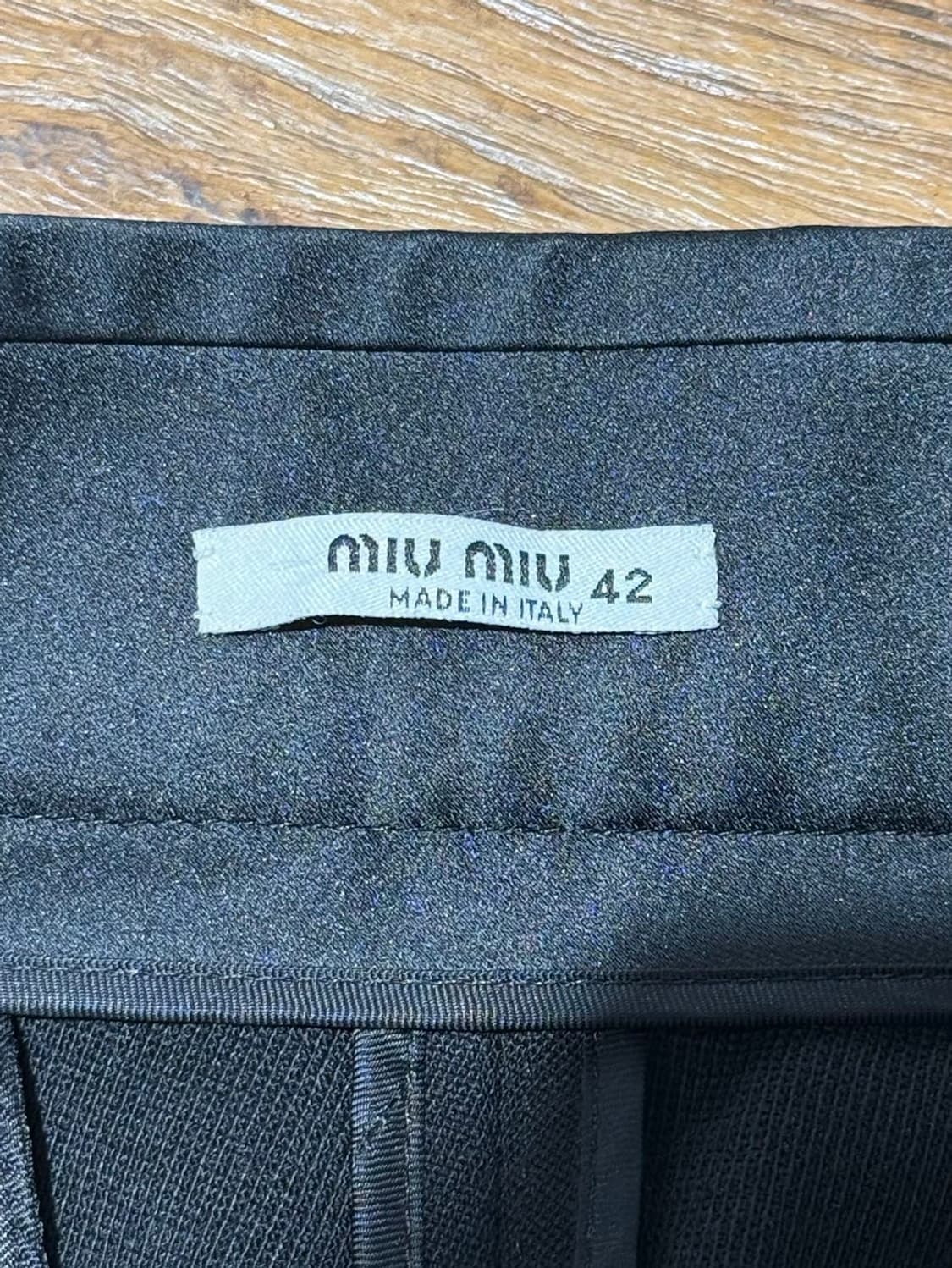 미우미우 블랙 버진울 사이드라인 트라우저 상품이미지5