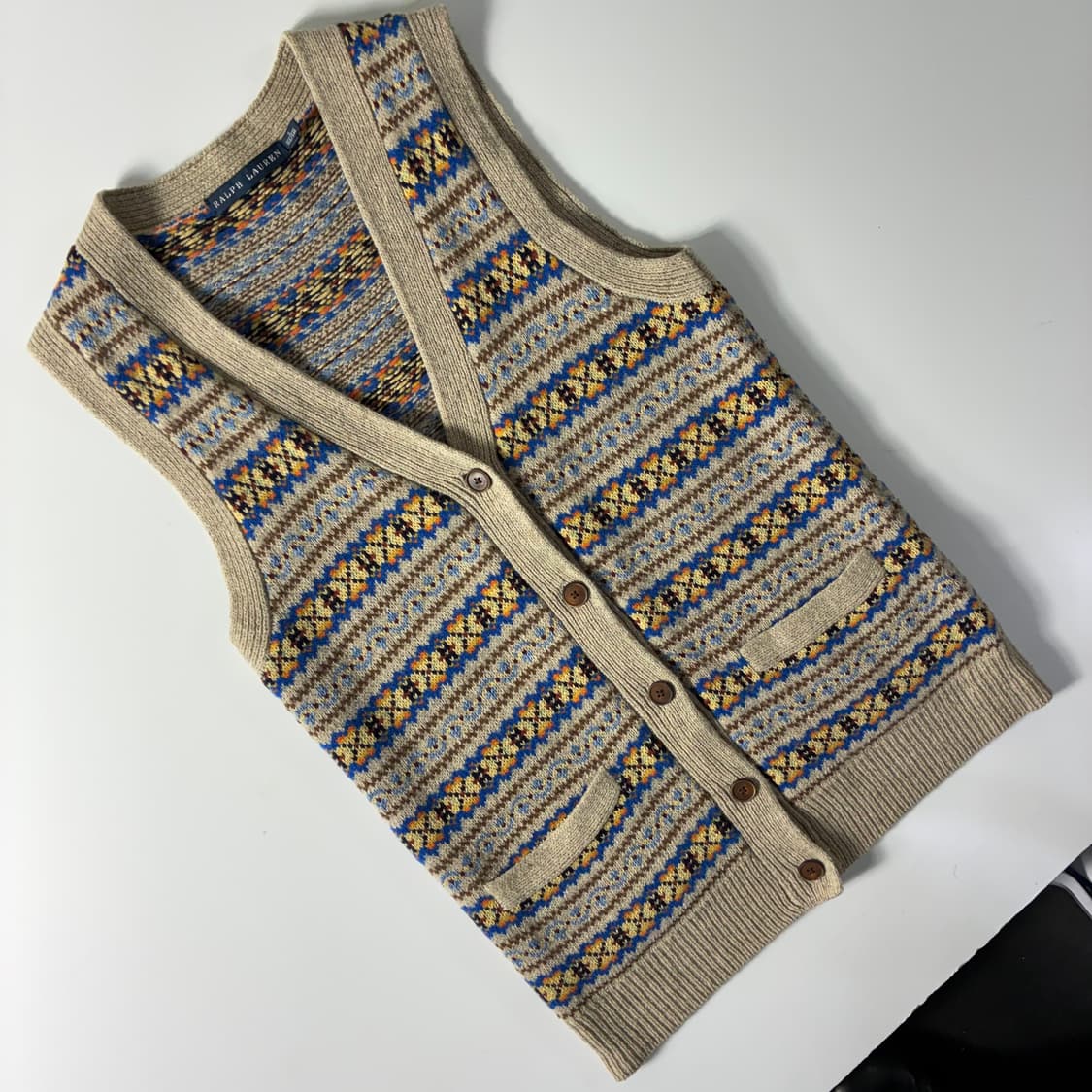 Polo  랄프로렌 페어아일 베이지 울 실크 니트 베스트  상품이미지2