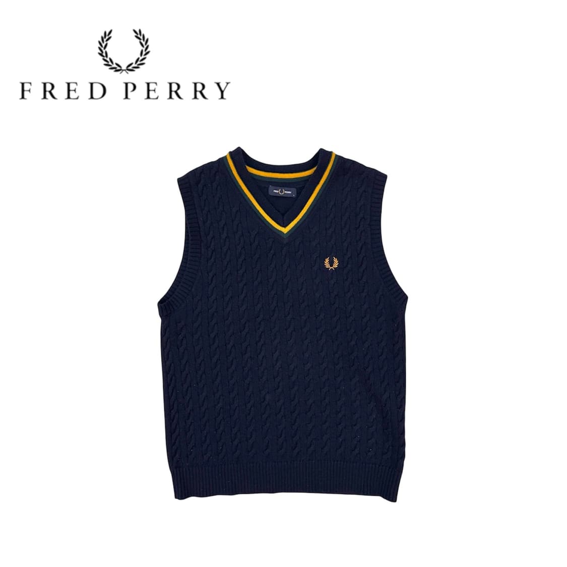 프레드페리 자수 니트 베스트 상품이미지1