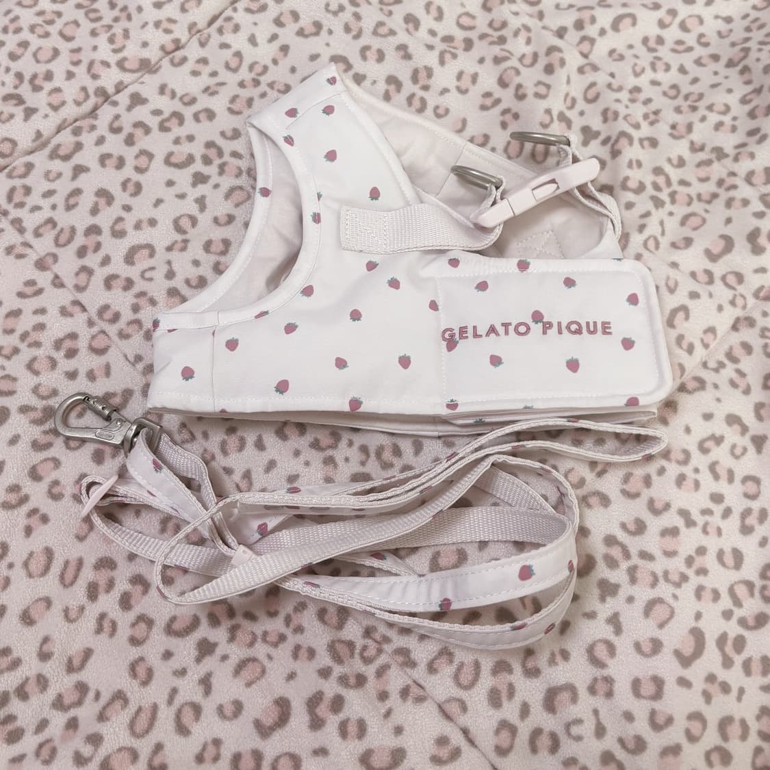 일본 젤라또피케 스트로베리 에디션 강아지 L 사이즈하네스 + 리드줄 세트 상품이미지5