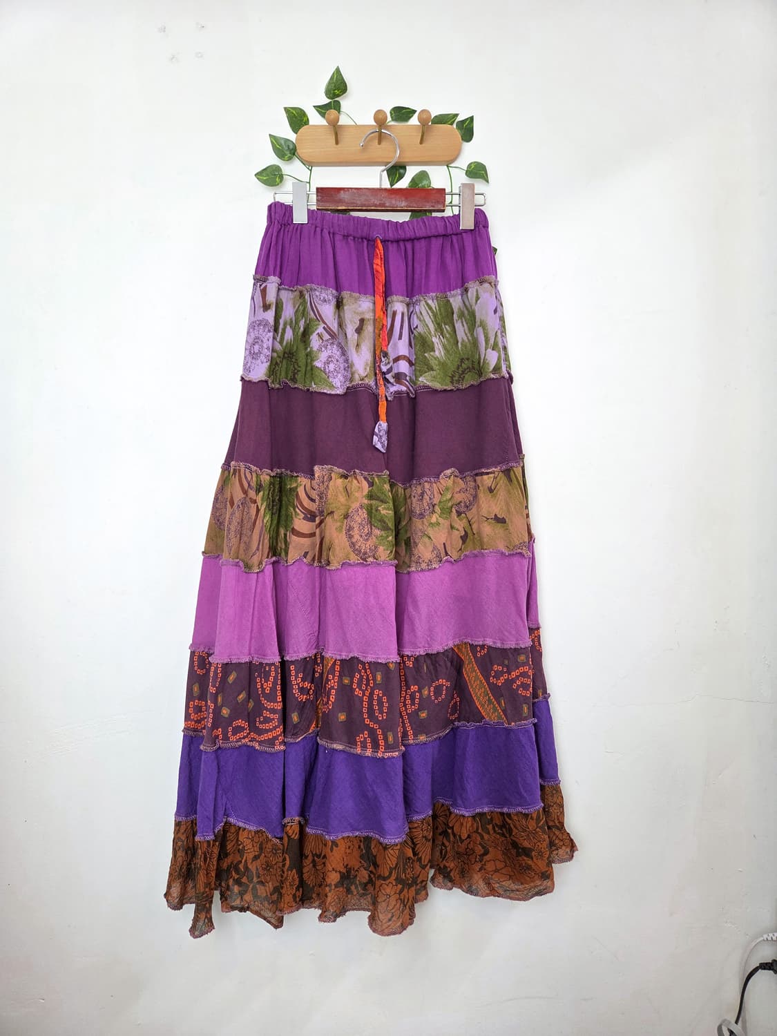 히피 패치워크 롱스커트 상품이미지1