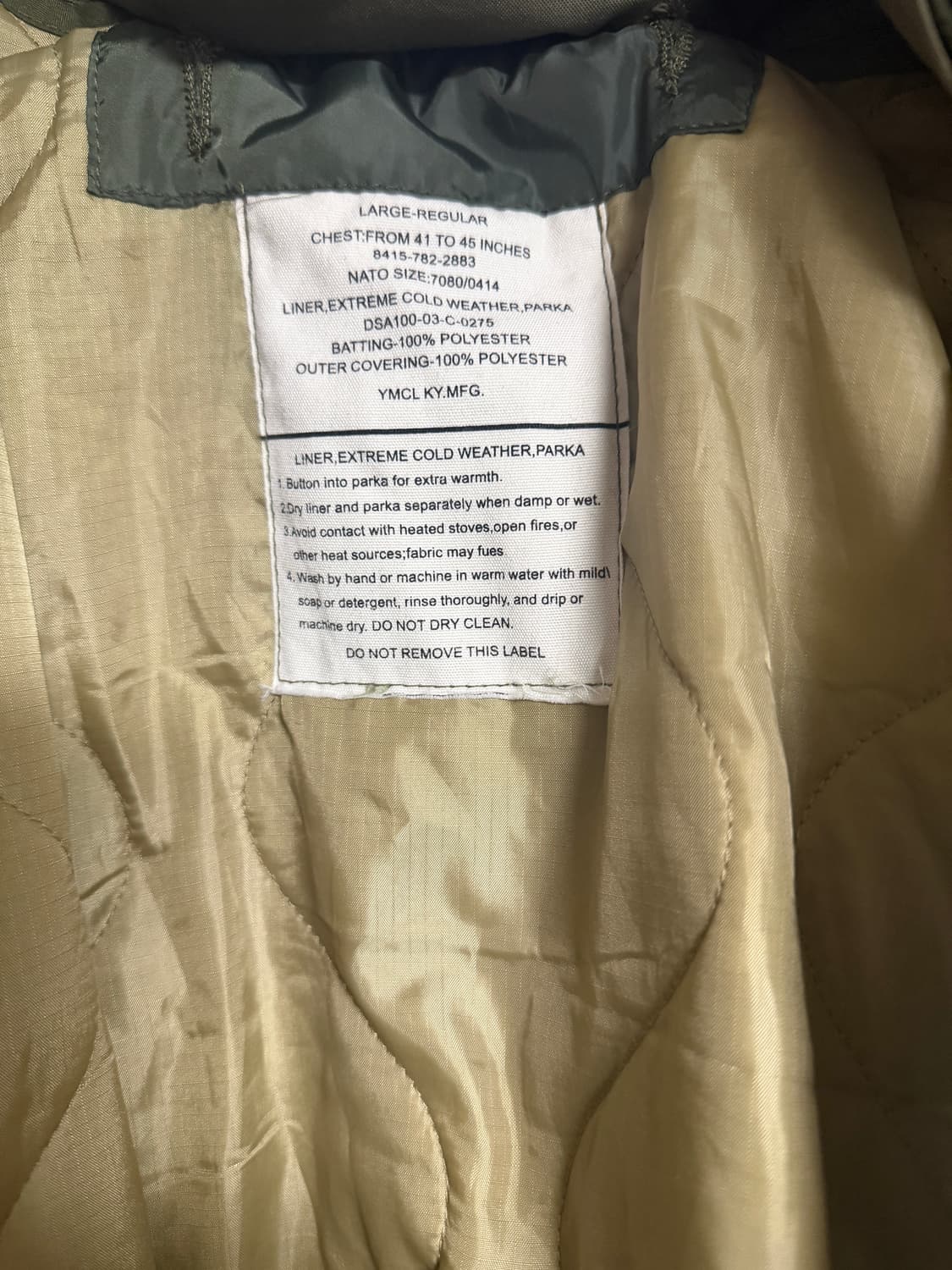 ymclky M-65  US 개파카 L 1회착용 상품이미지4