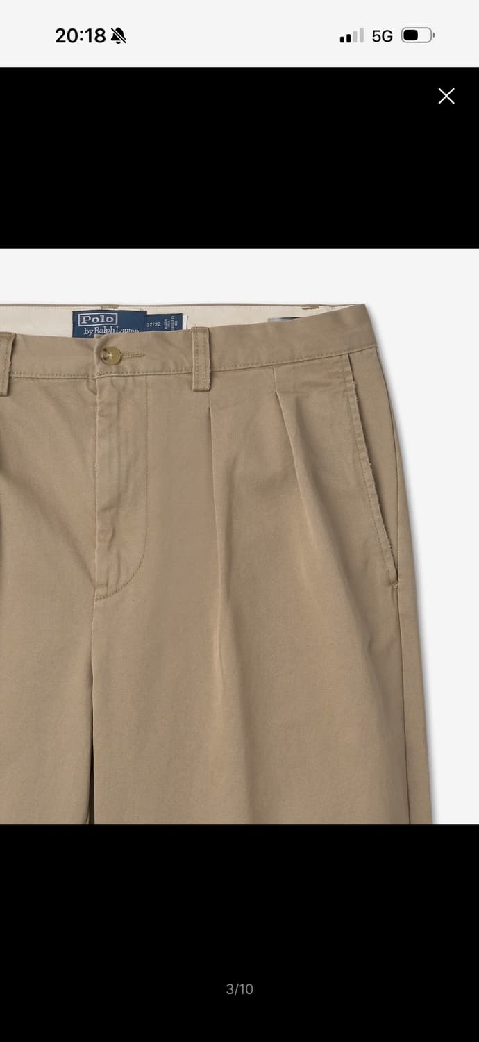 폴로 휘트먼 릴렉스핏 플리츠 치노 팬츠 - 베이지 32/32 상품이미지2