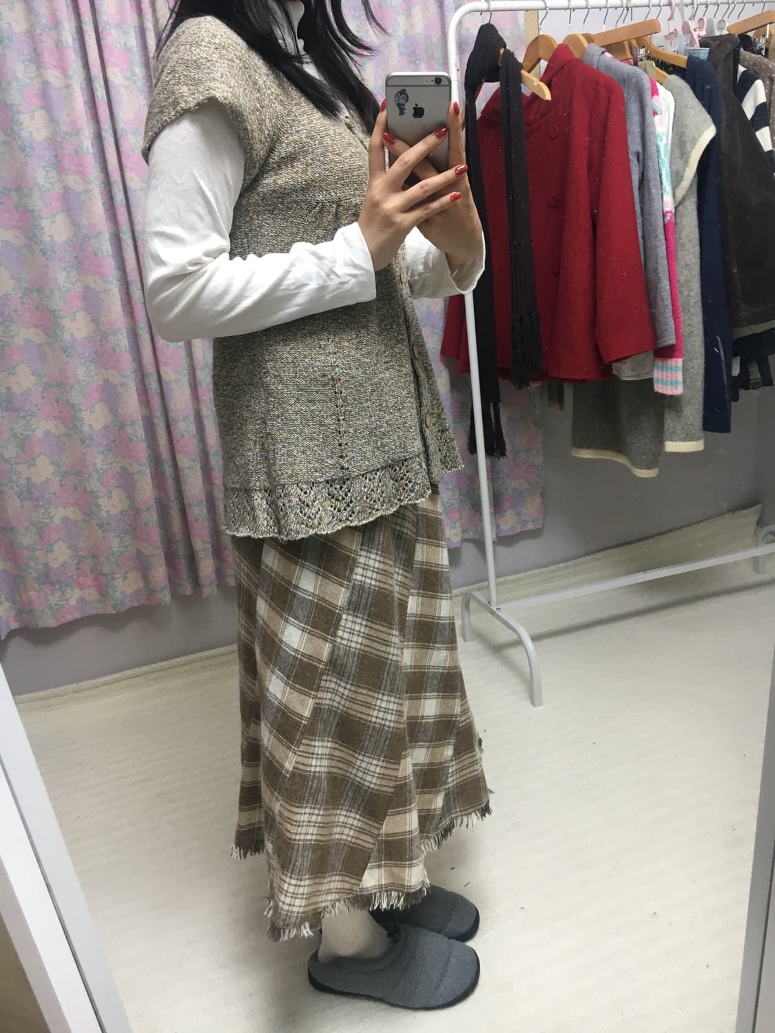 베이지 보카시 반소매 니트  상품이미지5