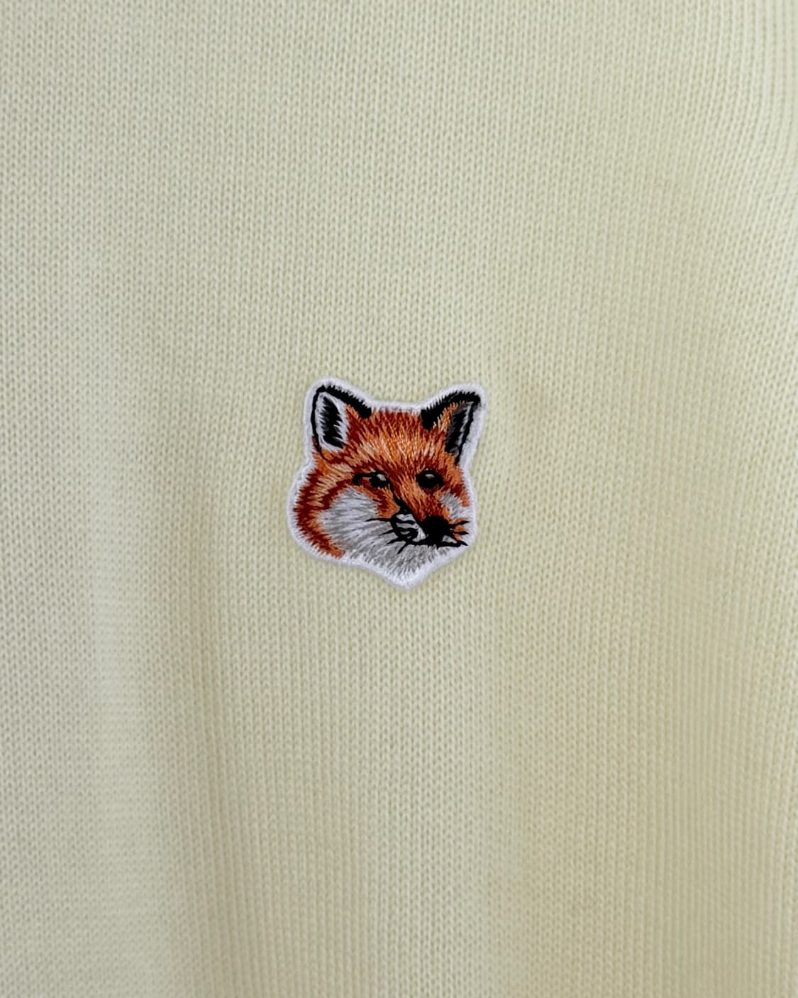 메종키츠네 폭스패치 레몬컬러 라운드넥 울 가디건 상품이미지4