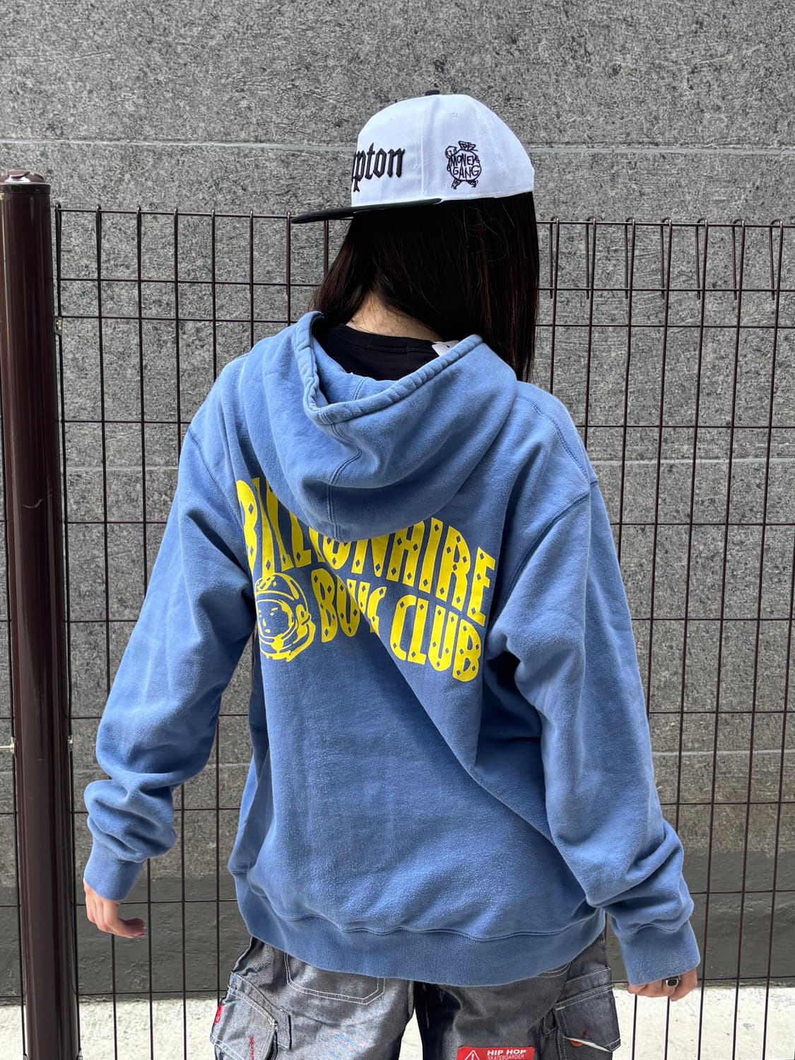 빈티지 블루 로고 후드티 상품이미지4