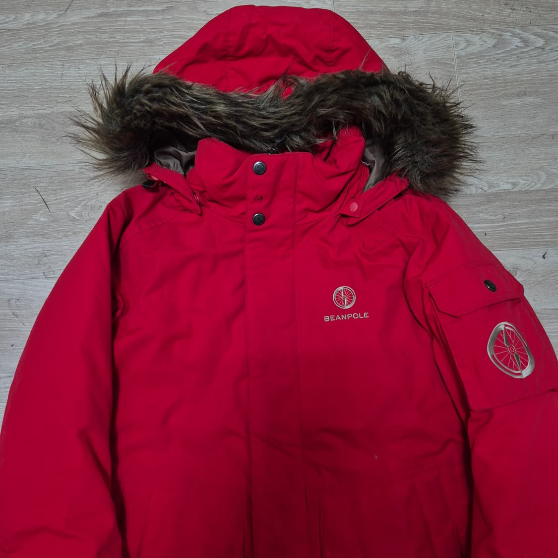 빈폴 아웃도어 사이드포켓 덕다운 퍼후드 패딩 점퍼 S(90) 상품이미지2