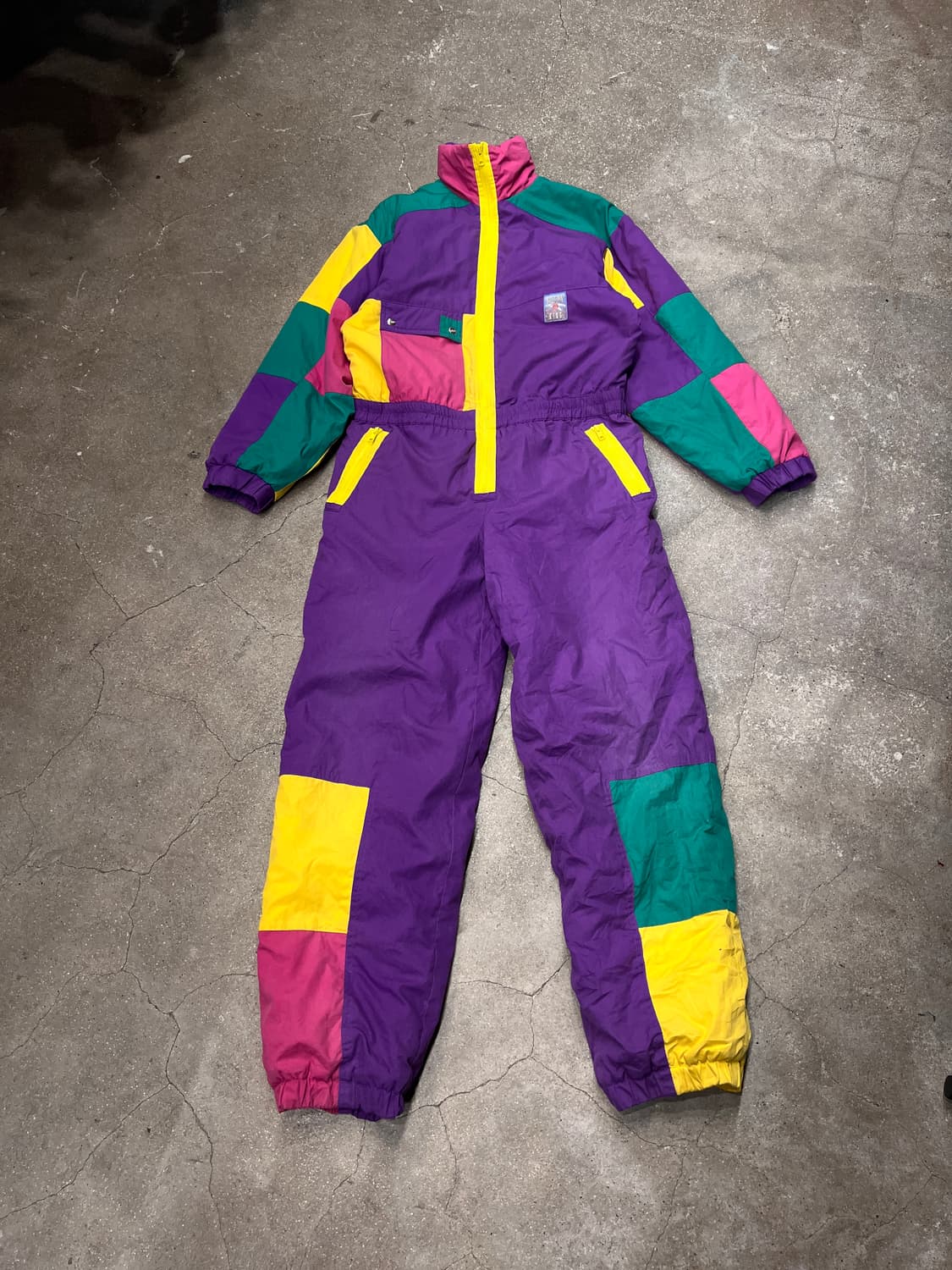 90‘s 컬러블럭 스키 오버롤 상품이미지1