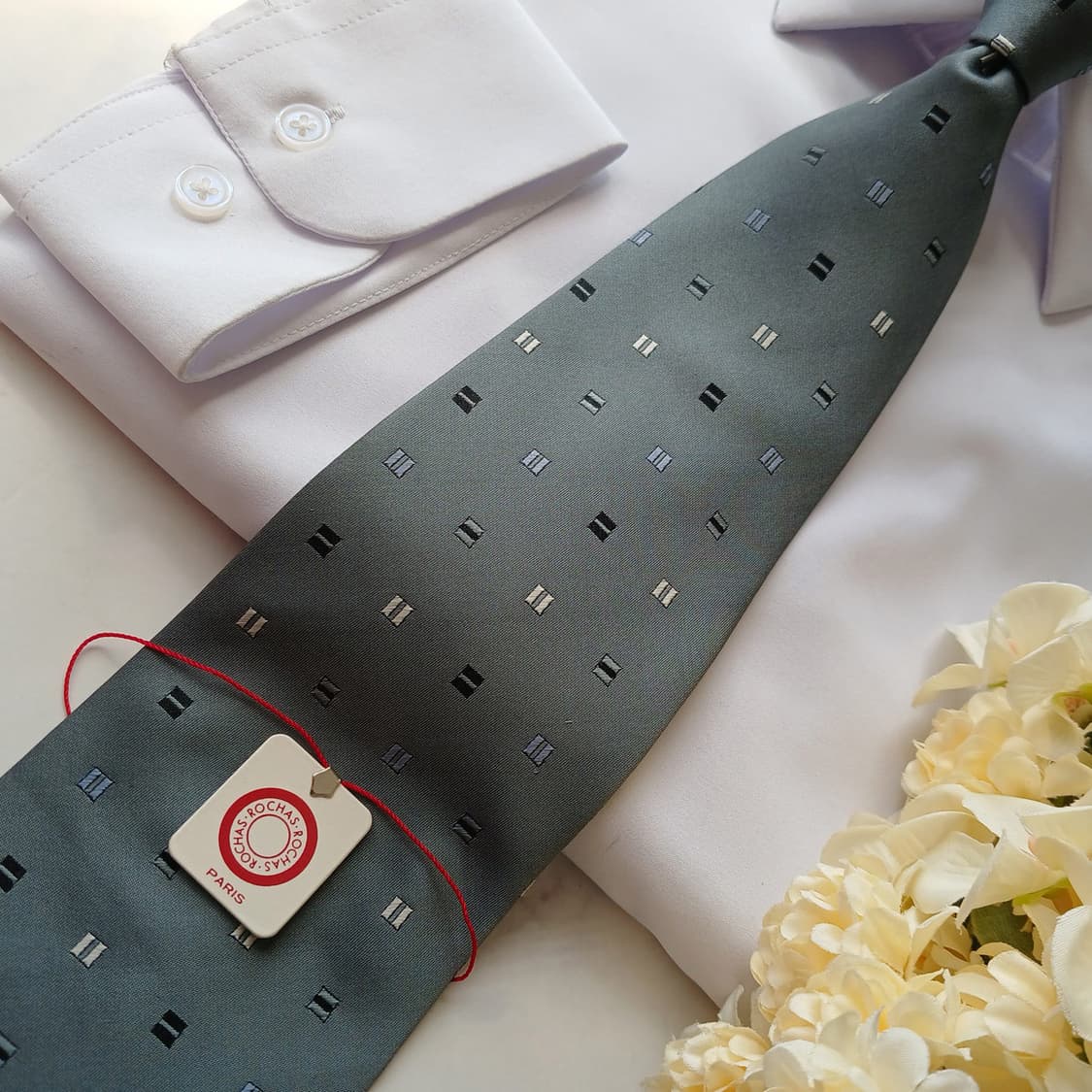 
ROCHAS Tie - Gray Geometric Pattern / 1 상품이미지7