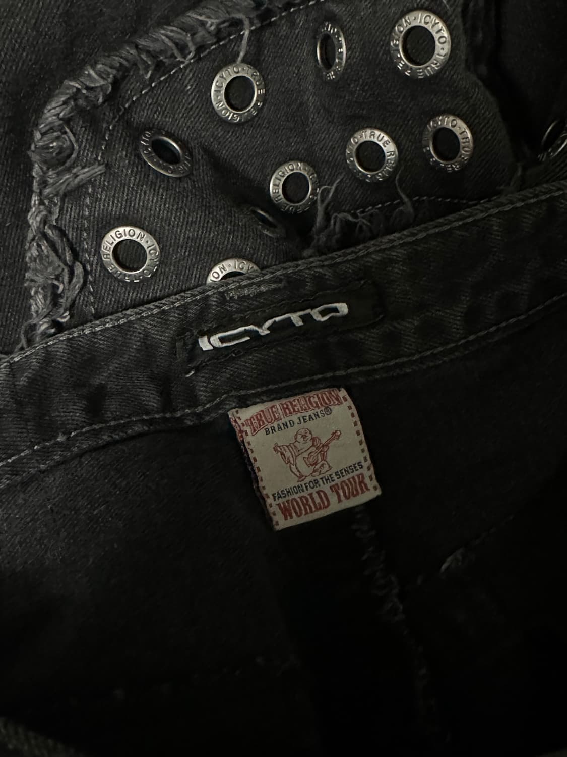 트루릴리젼 x 아이시토 데인저 홀스 슈 데님 팬츠 블랙 상품이미지4