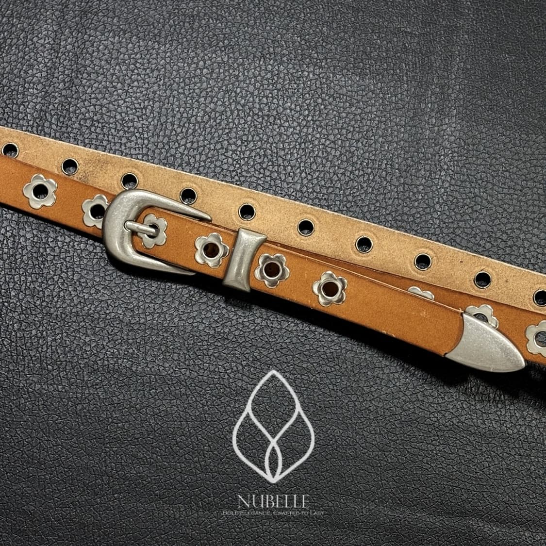 🌗 Flower eyelet belt / 플라워 아일렛 스터드 벨트 상품이미지4