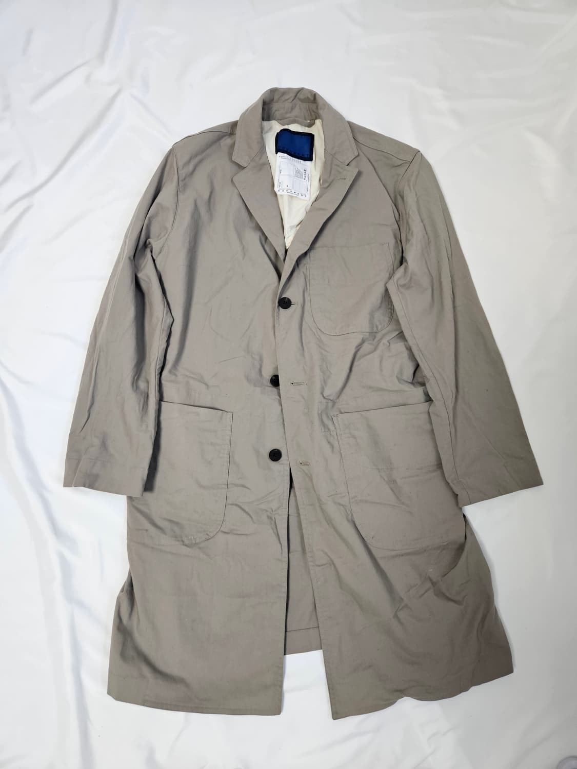 도큐먼트 코튼 랩 워크 롱코트 싱글 트렌치코트 정품 M 상품이미지6