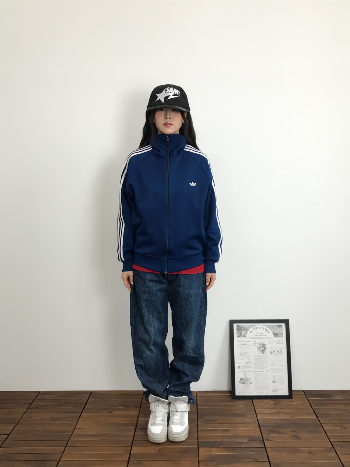 90’s Adidas Trefoil Track Jacket Navy 상품이미지1