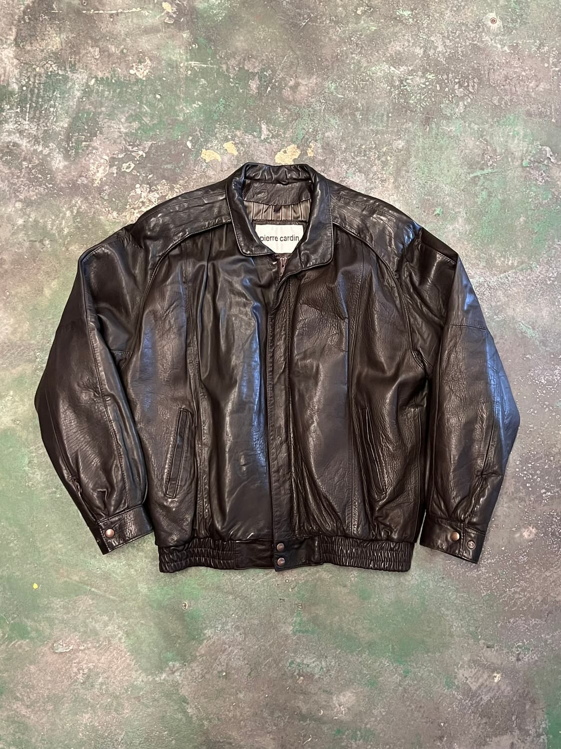 90's [XL] Pierre Cardin 천연가죽 빈티지 봄버 자켓 상품이미지1