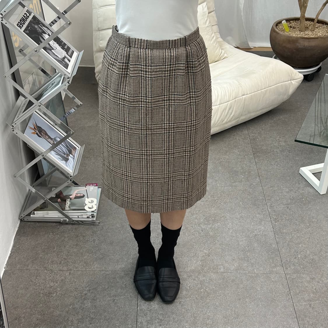 Leilian 체크 더블 자켓 백화점 클래식 정장 상품이미지5