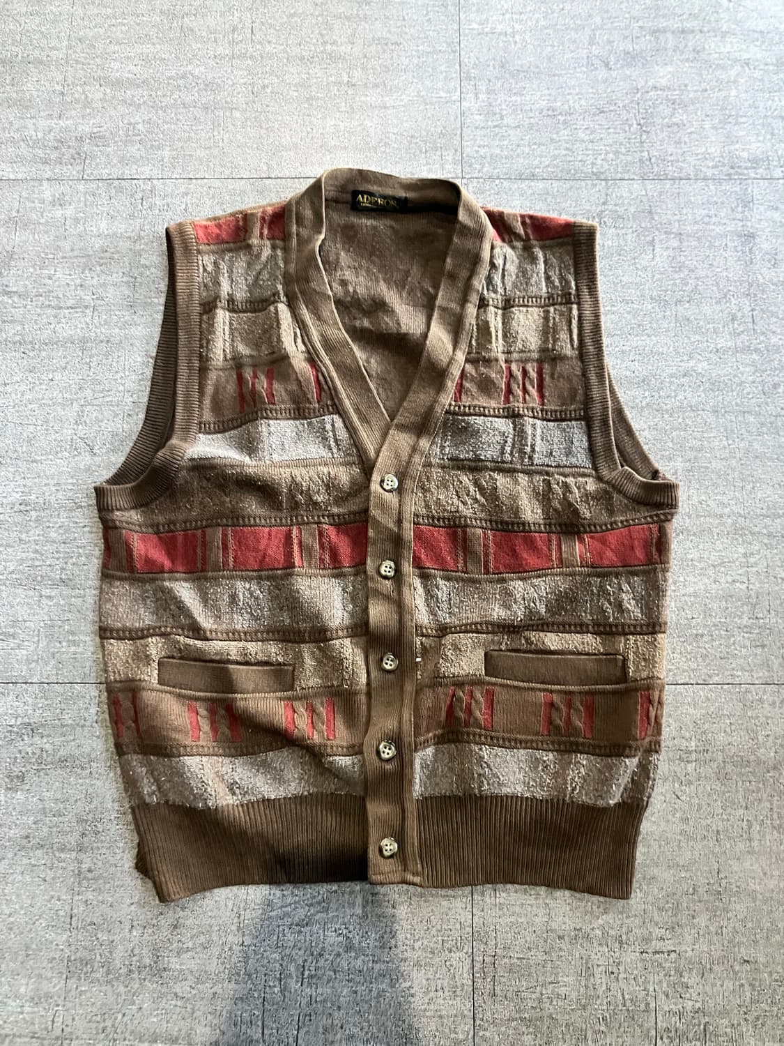 일본빈티지 Aderos 올드스쿨아메카지 혁오풍 니트베스트 상품이미지1