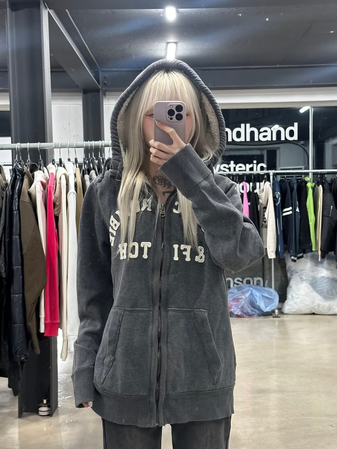 아베크롬비 그레이 후드 집업 상품이미지1