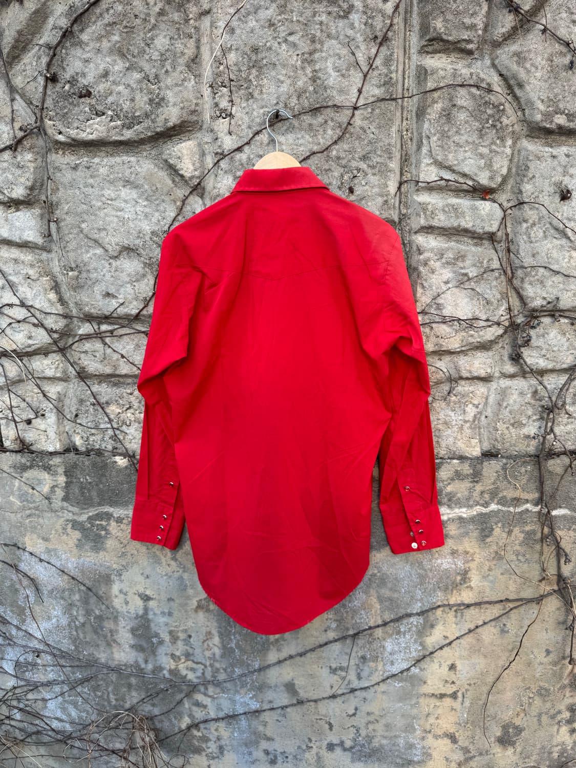 80s karman usa 빈티지 페이딩 웨스턴 셔츠 레드 상품이미지2