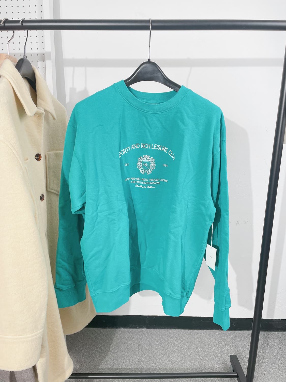 (정품/새상품) 스포티앤리치 공용 민트 클럽 맨투맨 상품이미지1