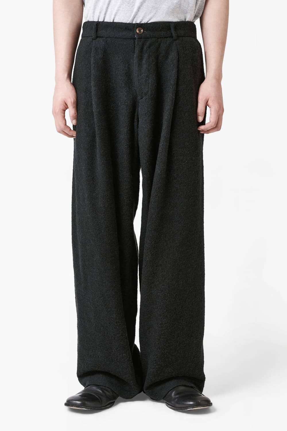 이얼즈어고 959 헤어리 원 턱 와이드 팬츠 2 m 사이즈 상품이미지2