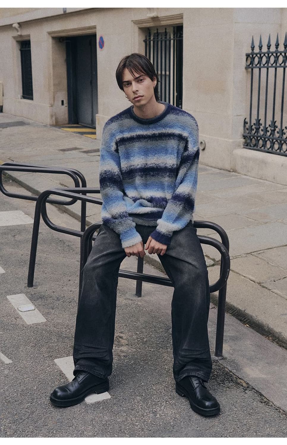 [L] ANOLORCODE 어널러코드 스트라이프 멀티 니트 상품이미지4