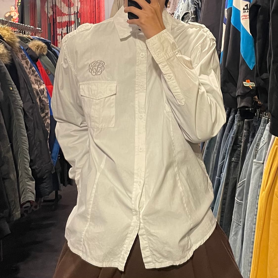 [IM] Rainbow 자수 화이트 셔츠 상품이미지3