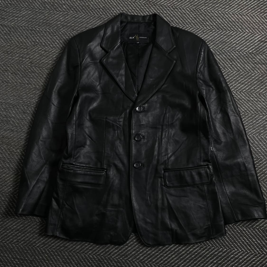 ELK NOSAMOURS 램스킨 가죽 블레이저 블랙 y 4405 상품이미지2
