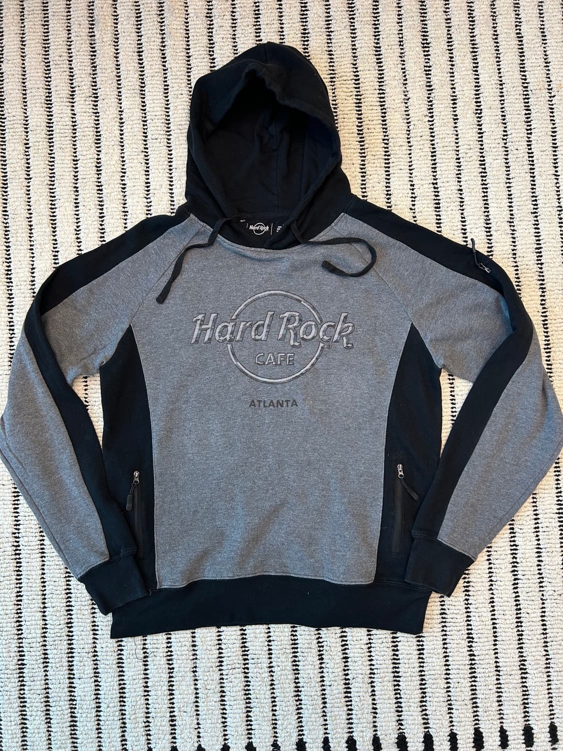하드락(hardrock) 아틀란타 그레이블랙 배색 후드 상품이미지1