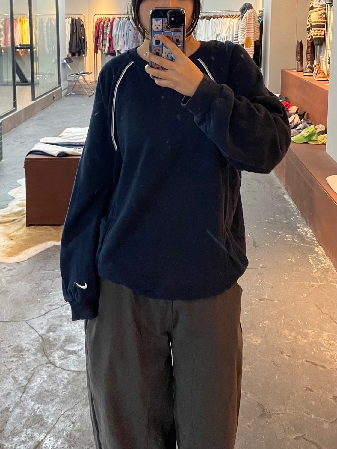 나이키 올드스쿨 빈티지 네이비 맨투맨 H269 상품이미지1