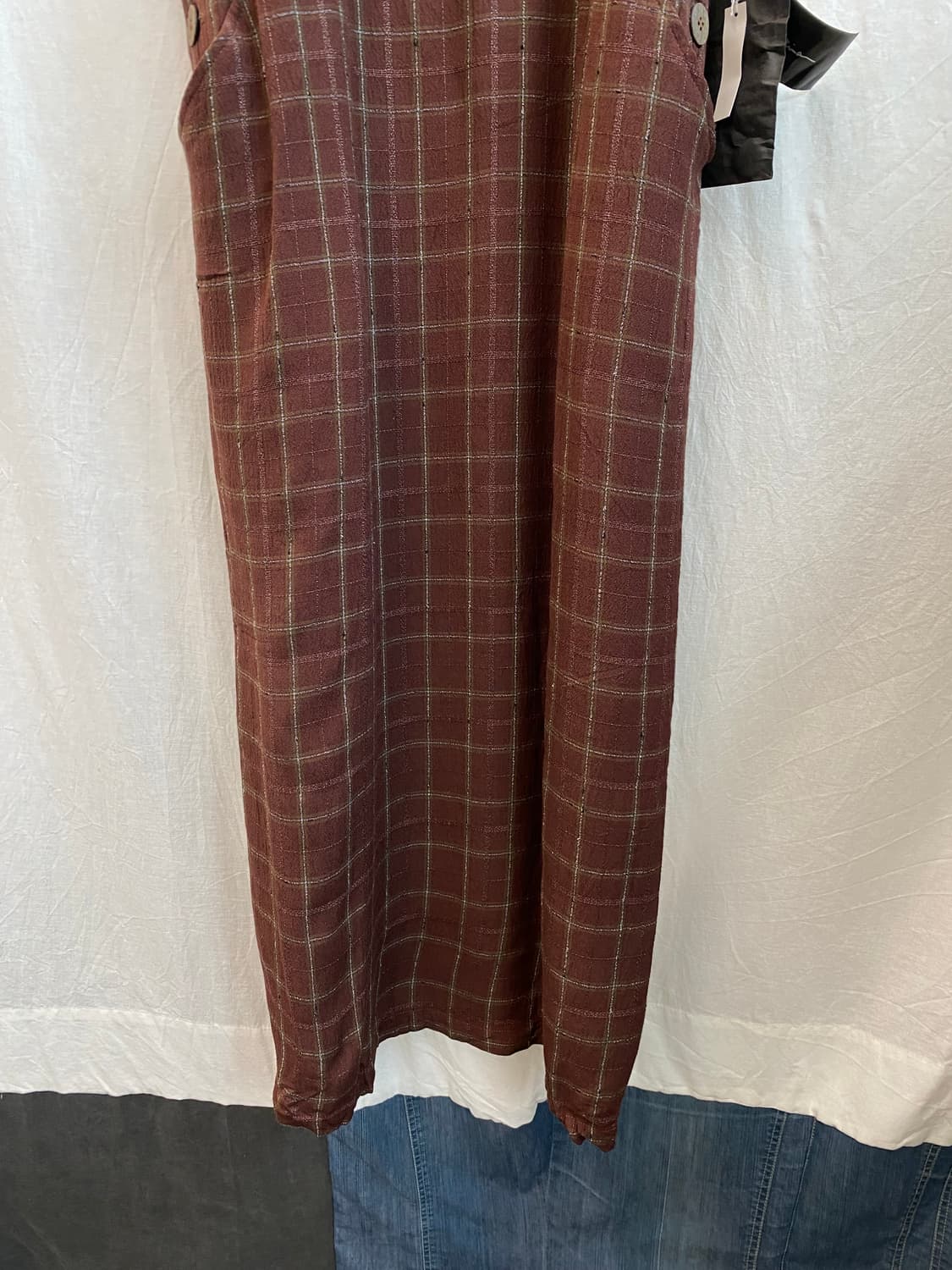 레드브라운 체크 원피스(M/미사용품) 상품이미지5