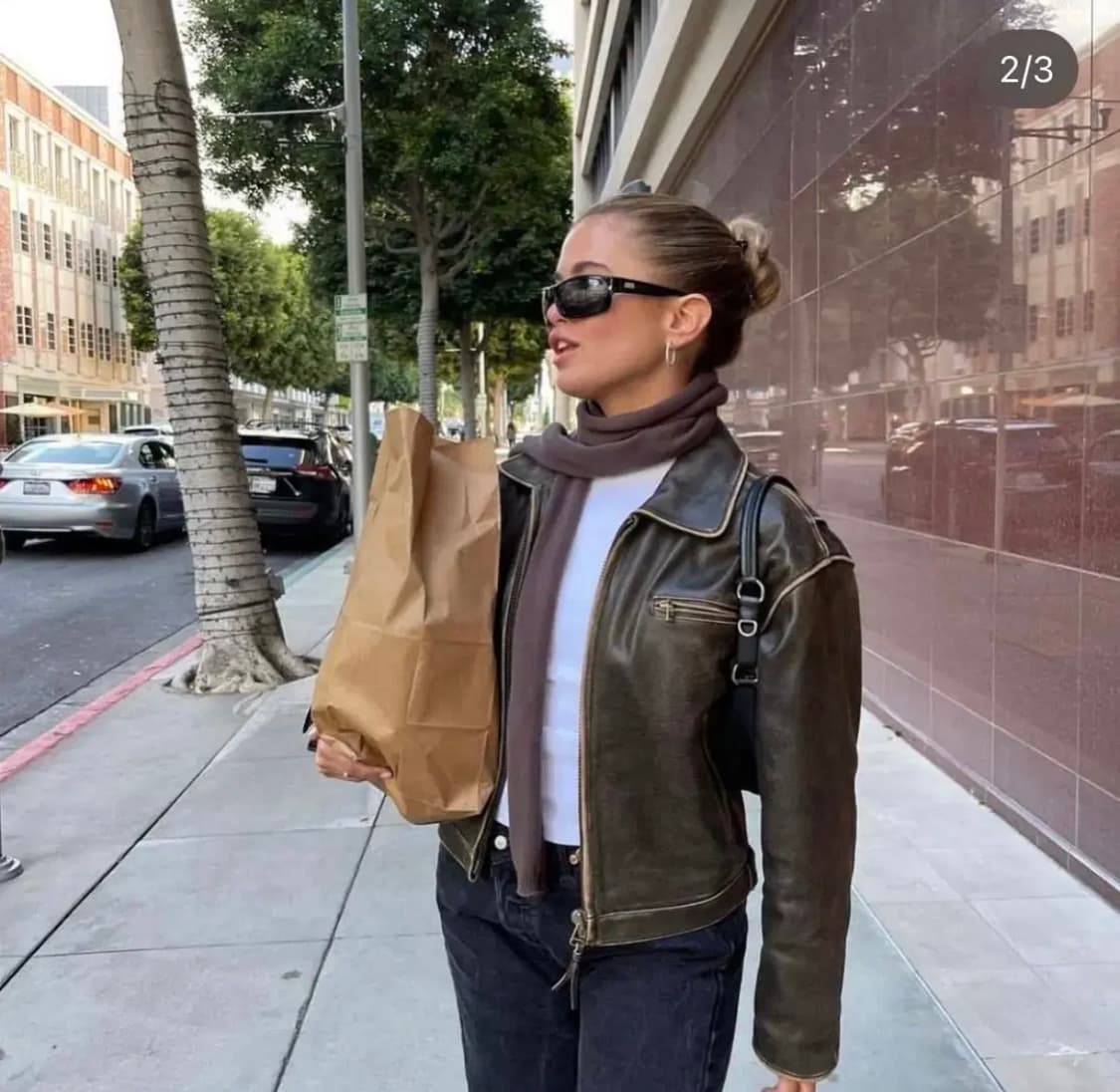 더오픈프로덕트 리얼레더 바이커 자켓 상품이미지1