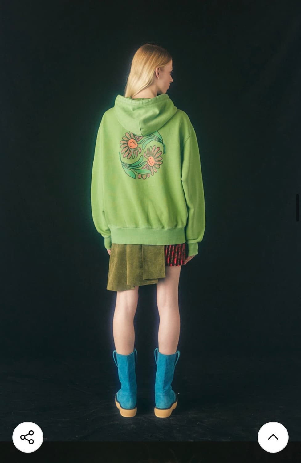 엔더슨벨 하트 플라워 오버다이 후드티 M 상품이미지2