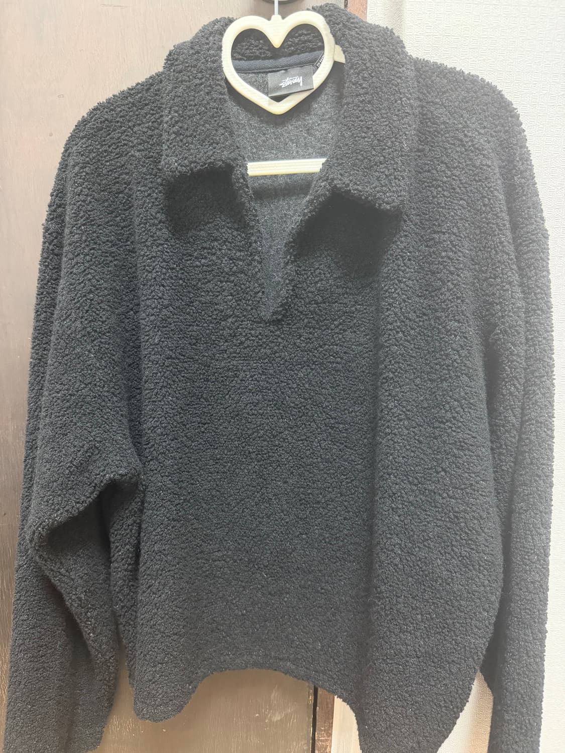 스투시 울 블렌드 쉐르파 풀오버 블랙 m사이즈 판매합니다 상품이미지6