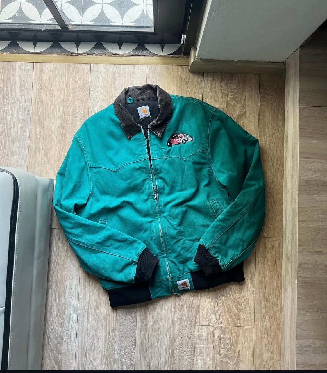 1990년대 빈티지 Carhartt SANTA FE 재킷 아쿠아 블루! 상품이미지1