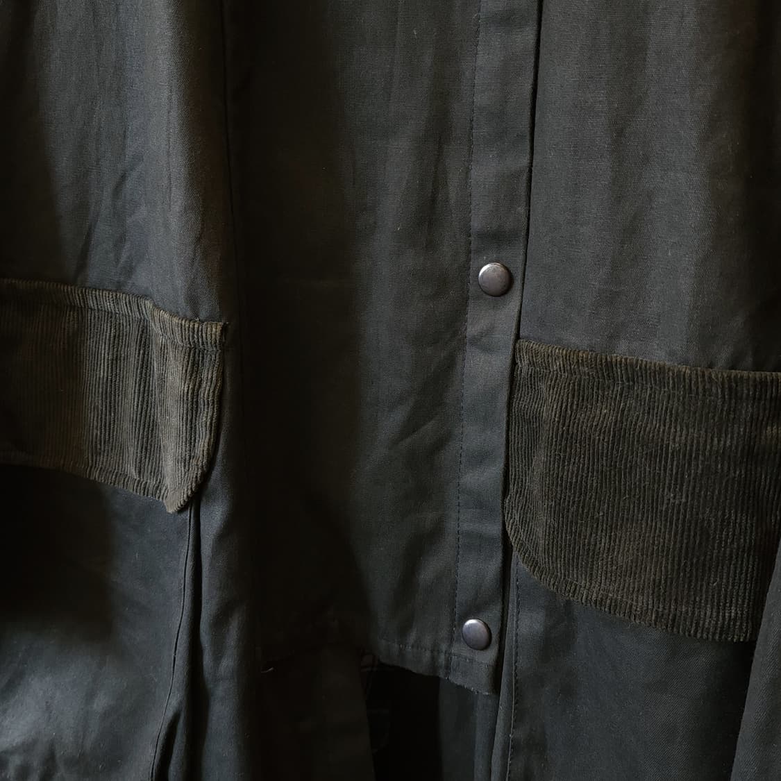 90s 잉글랜드 컨트리 왁스자켓 스톡맨 케이프 왁스코트 레인코트 그린xl 상품이미지7