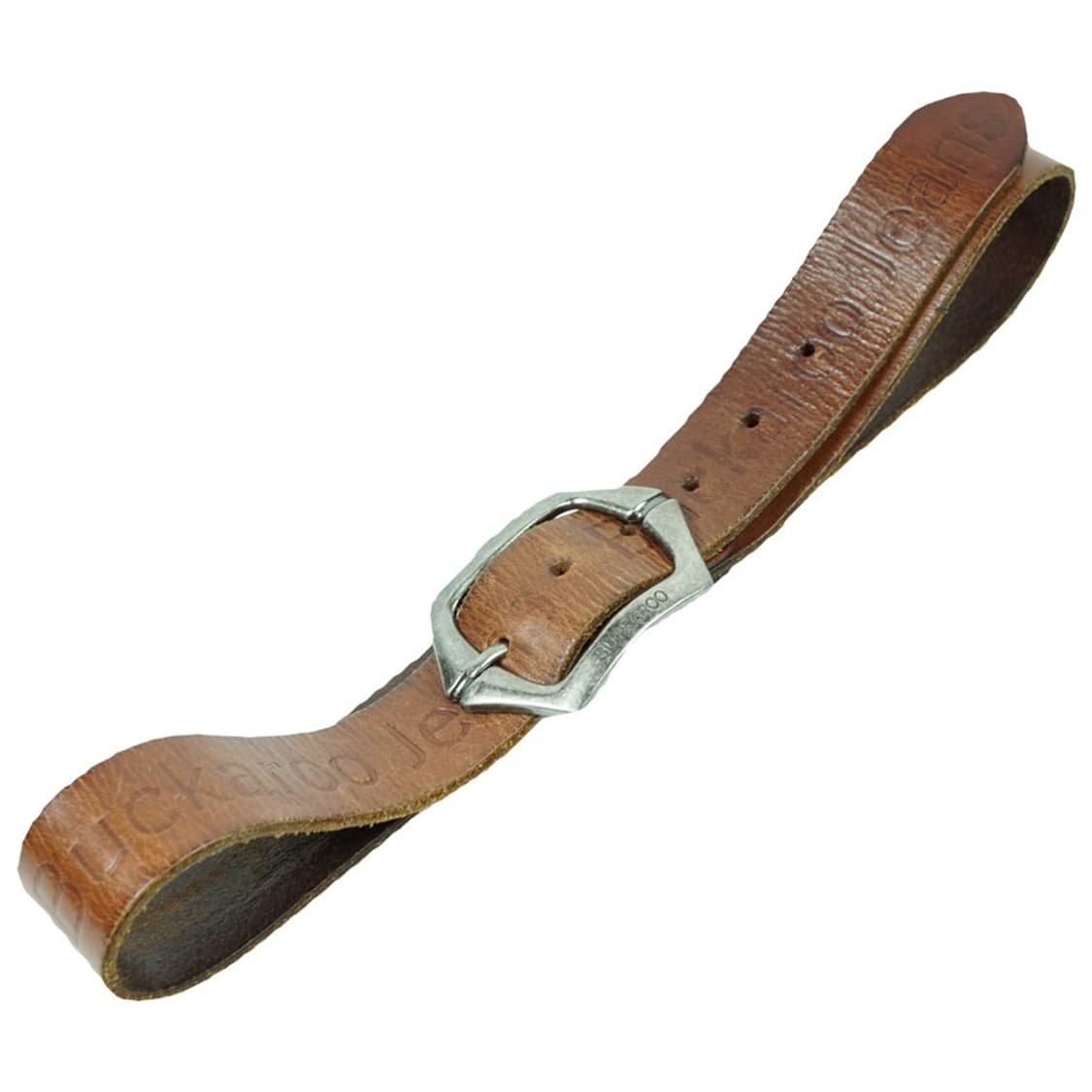 Buckaroo 빈티지 음각 로고 통가죽 브라운 벨트 상품이미지1