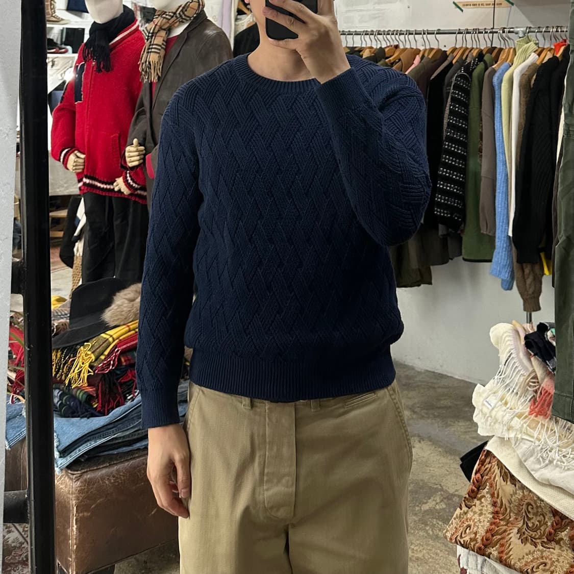 (착용컷) Aquascutum 패턴 니트 (남성용 98) 상품이미지3