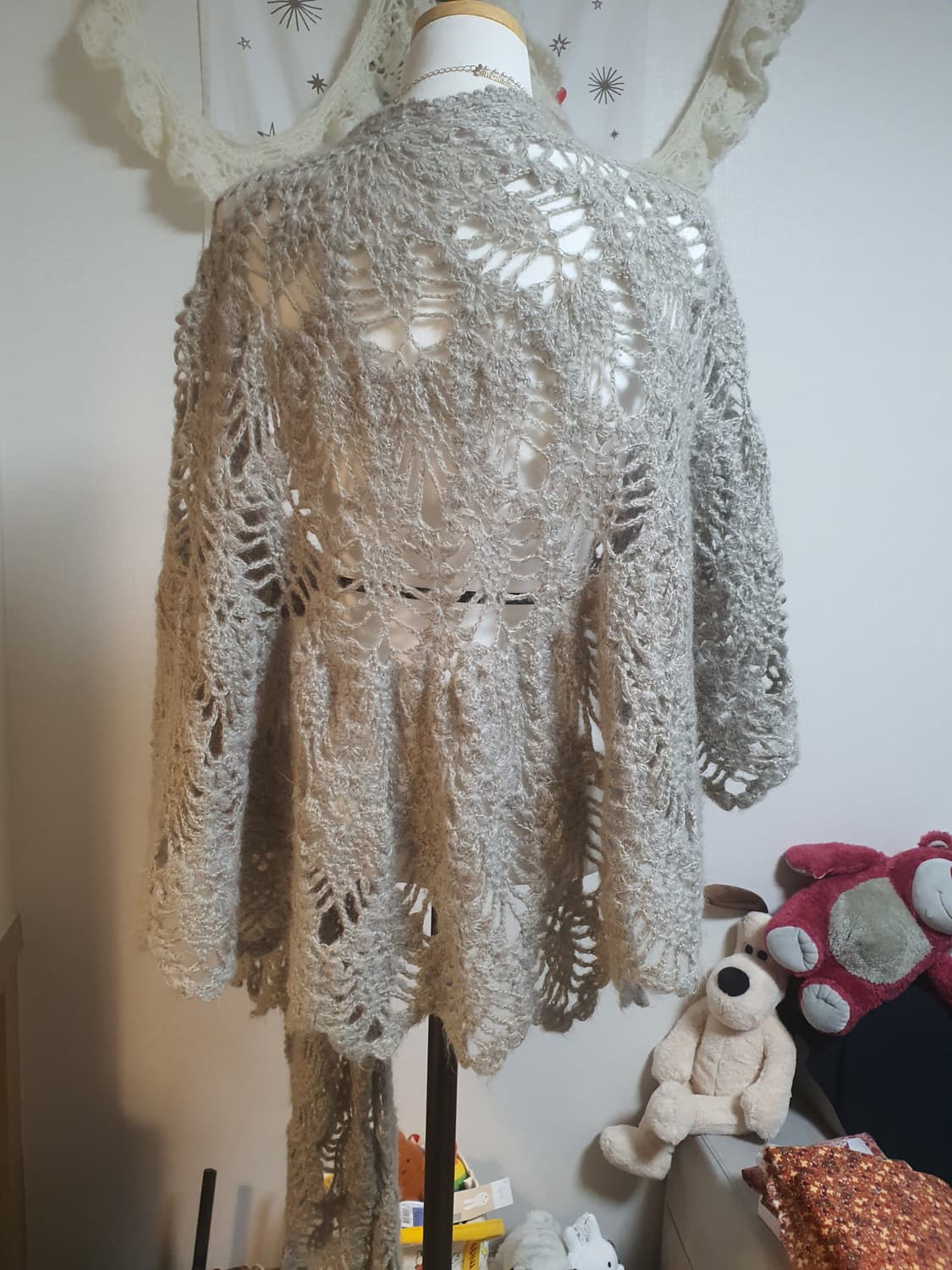 [모리걸] 니트 숄 / 망토형 겉옷 달천깔 상품이미지1