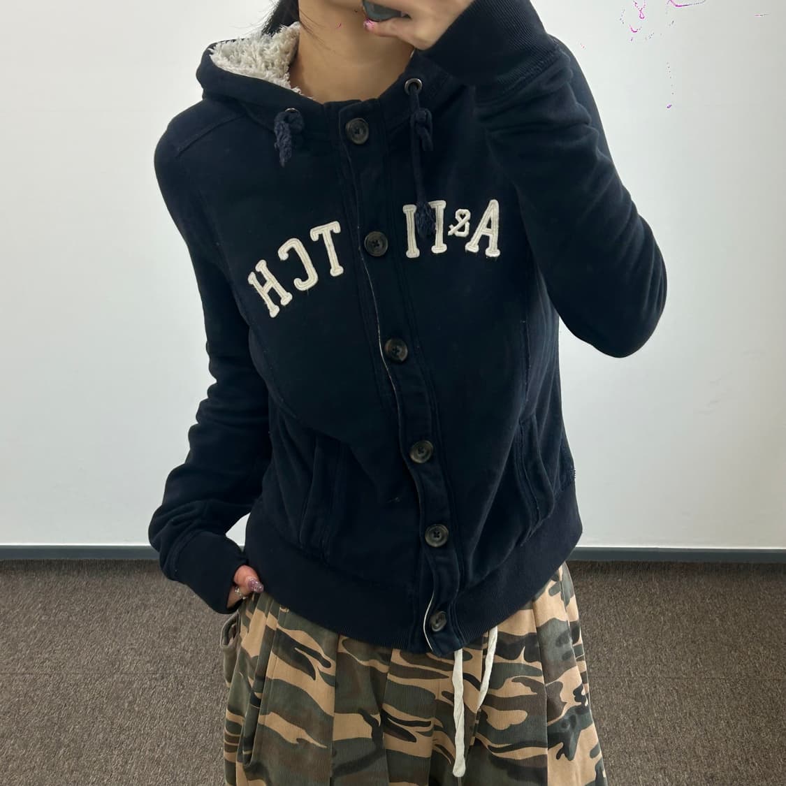 Abercrombie 아베크롬비 버튼업 퍼 안감 후드집업 상품이미지2