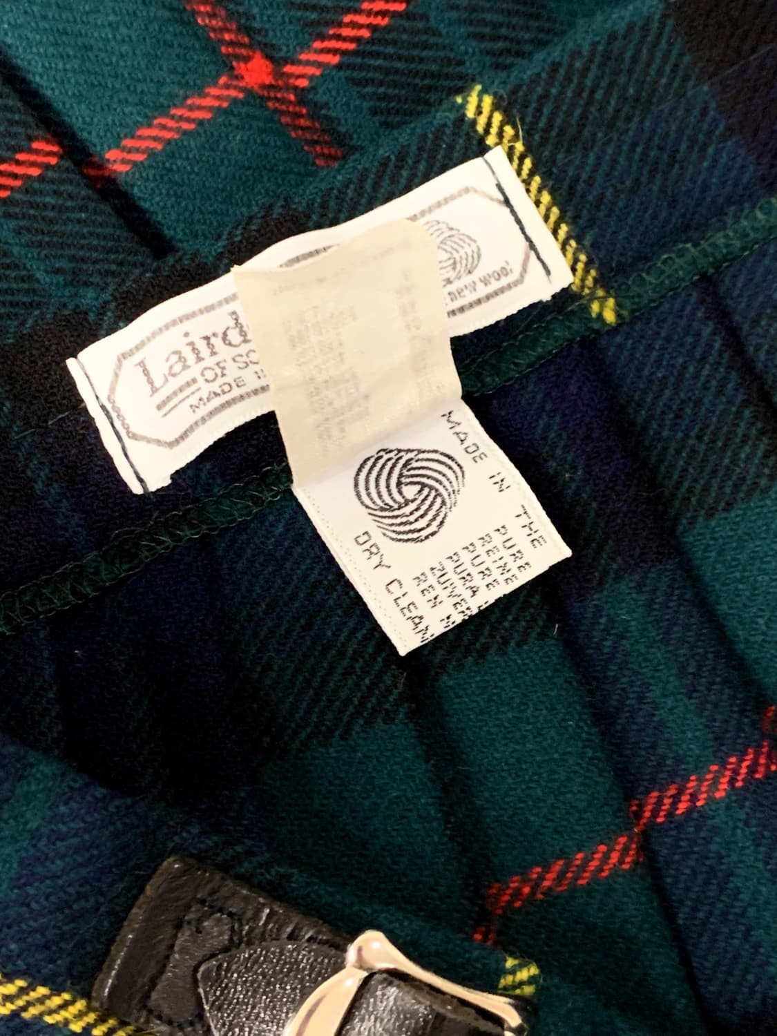 스코틀랜드 퓨어 뉴 울 100 타탄 킬트 딥그린 스커트 상품이미지8