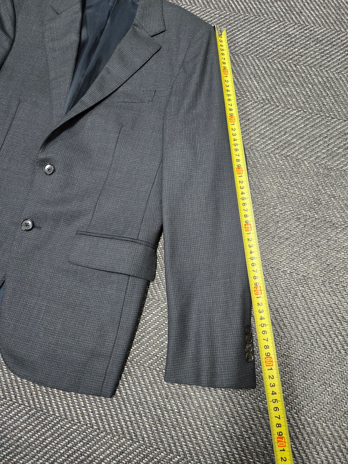 한섬 타임옴므 TIME 체크 정장 자켓 에르메네질 제냐 호주산 울100 상품이미지8