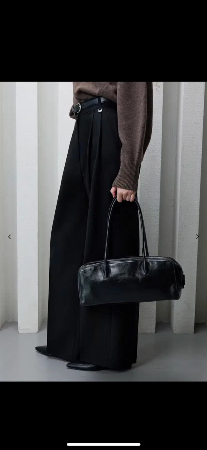 문트 모스 하이웨스트 와이드 슬랙스 화이트, 블랙 m 상품이미지6