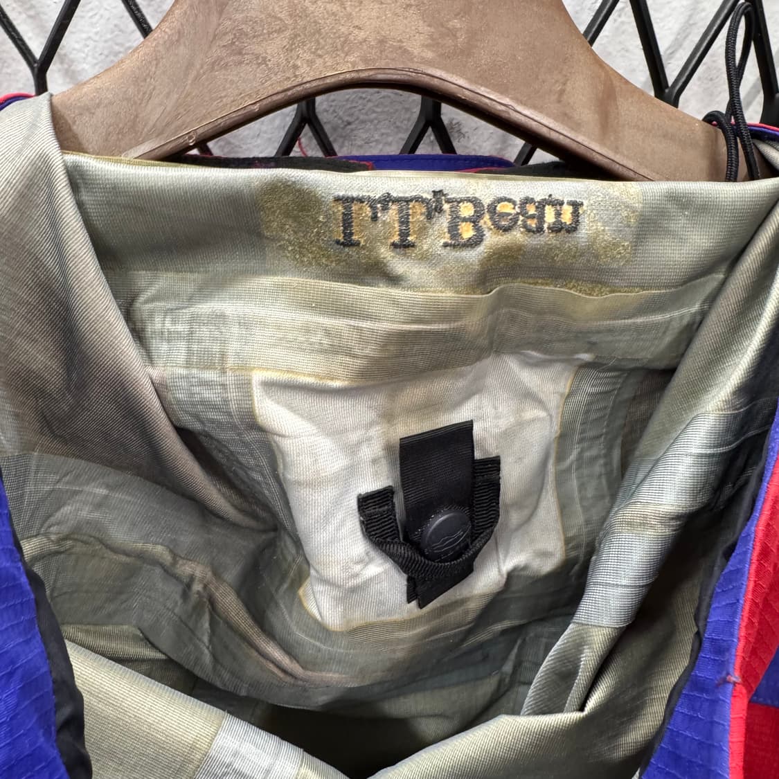 00s 엘엘빈 후드 아웃도어 롱파카 컬러블록 디테일 레드 블루 배색 상품이미지8