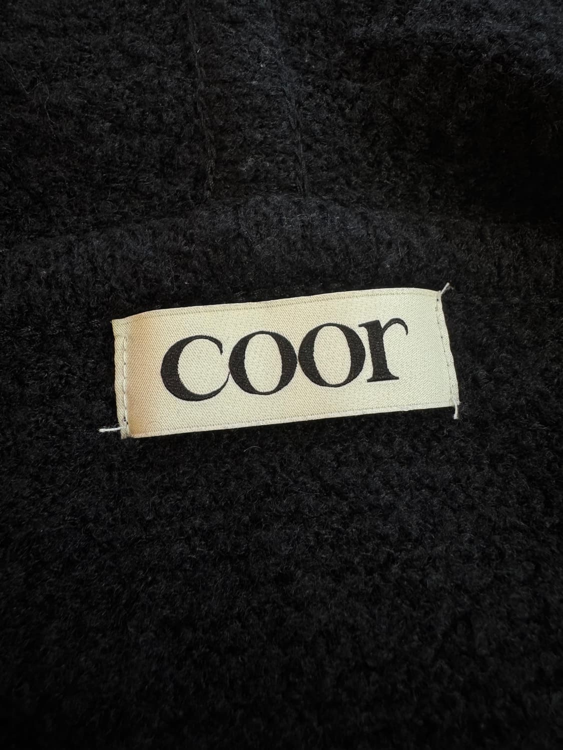 (L)COOR 쿠어 링구사 케이블 후디드 집업 블랙 상품이미지5