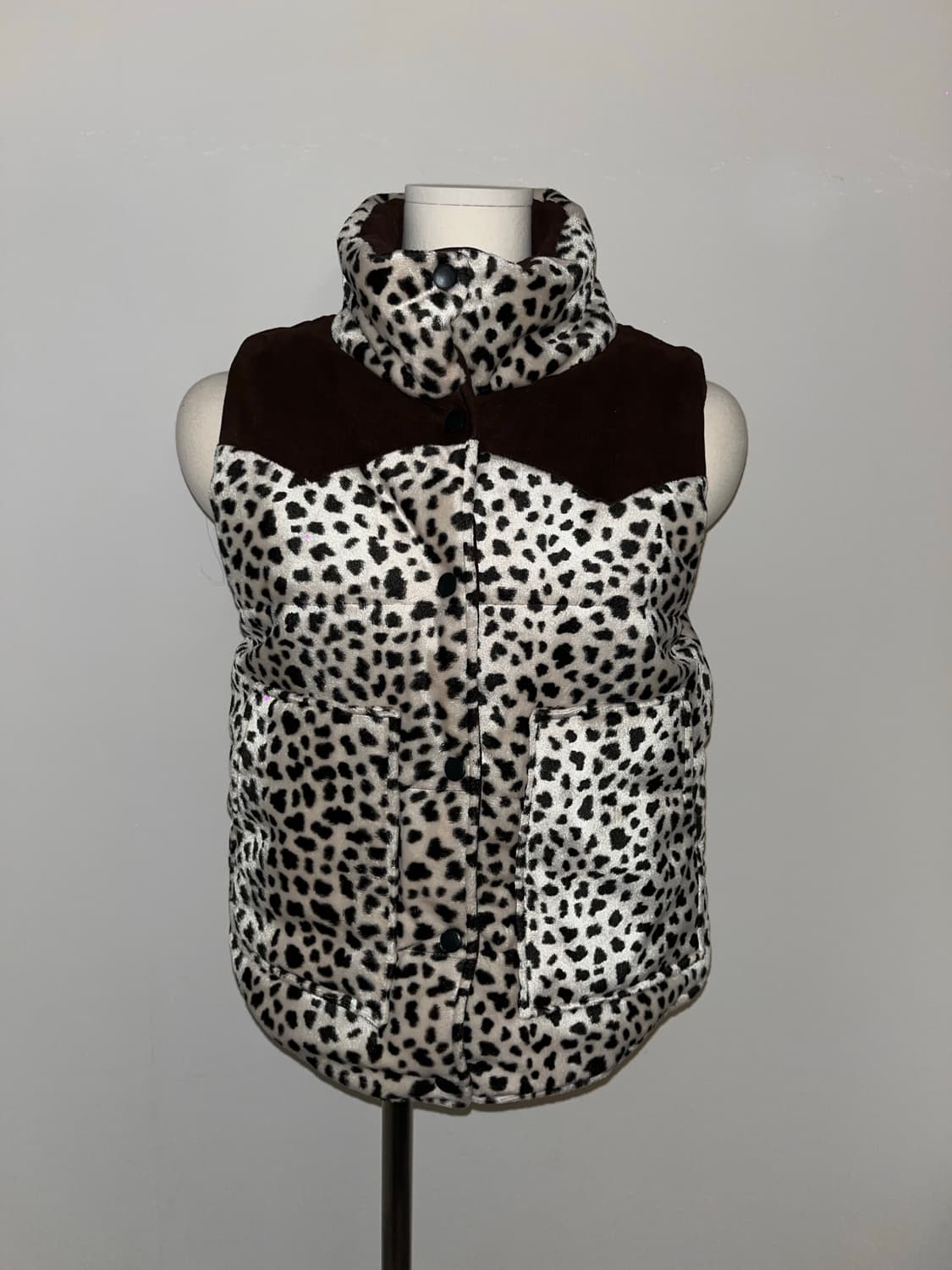 leopard print padded vest 상품이미지1