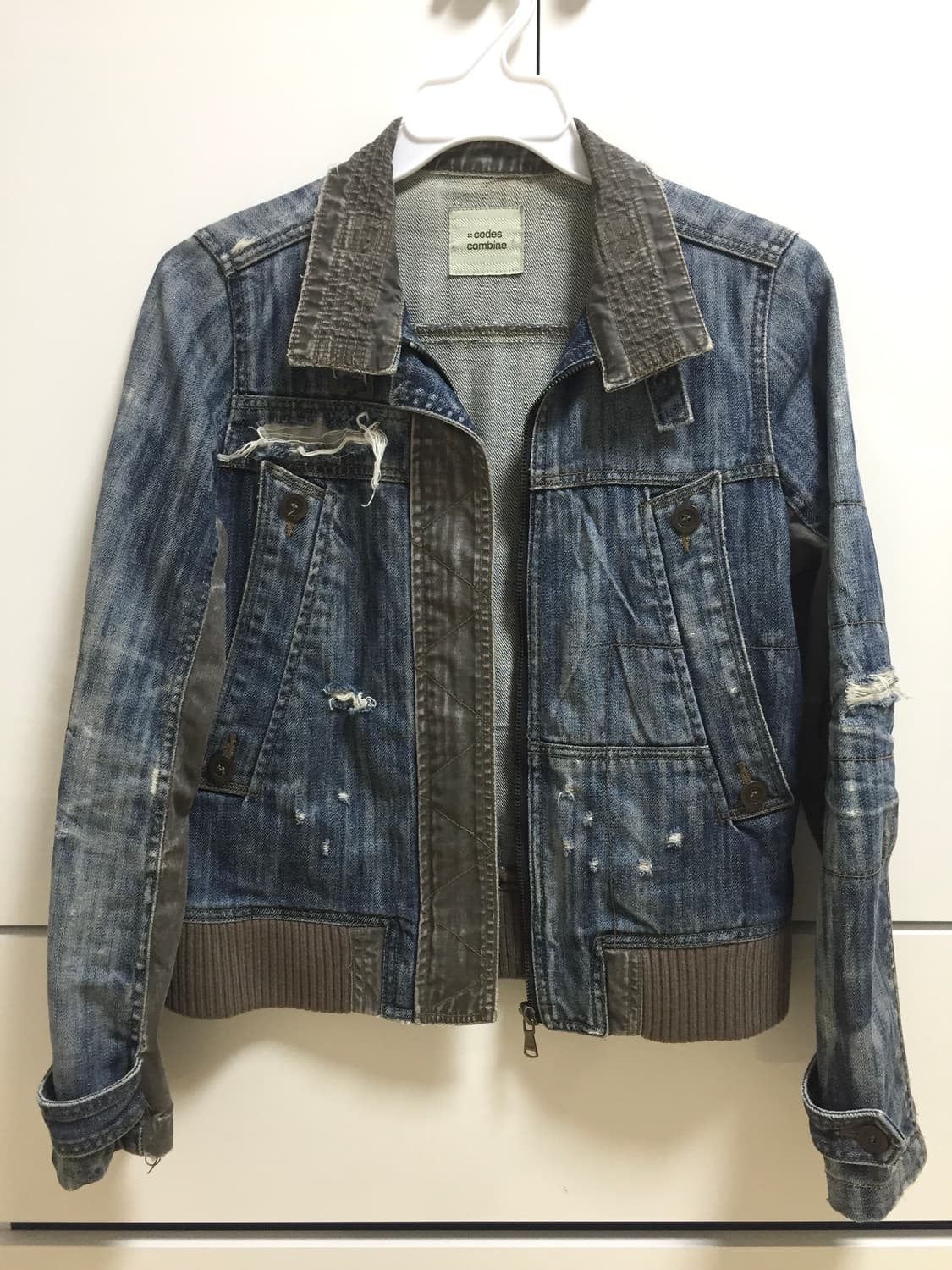 코데즈컴바인 빈티지 데미지 버클 데님 자켓 상품이미지1