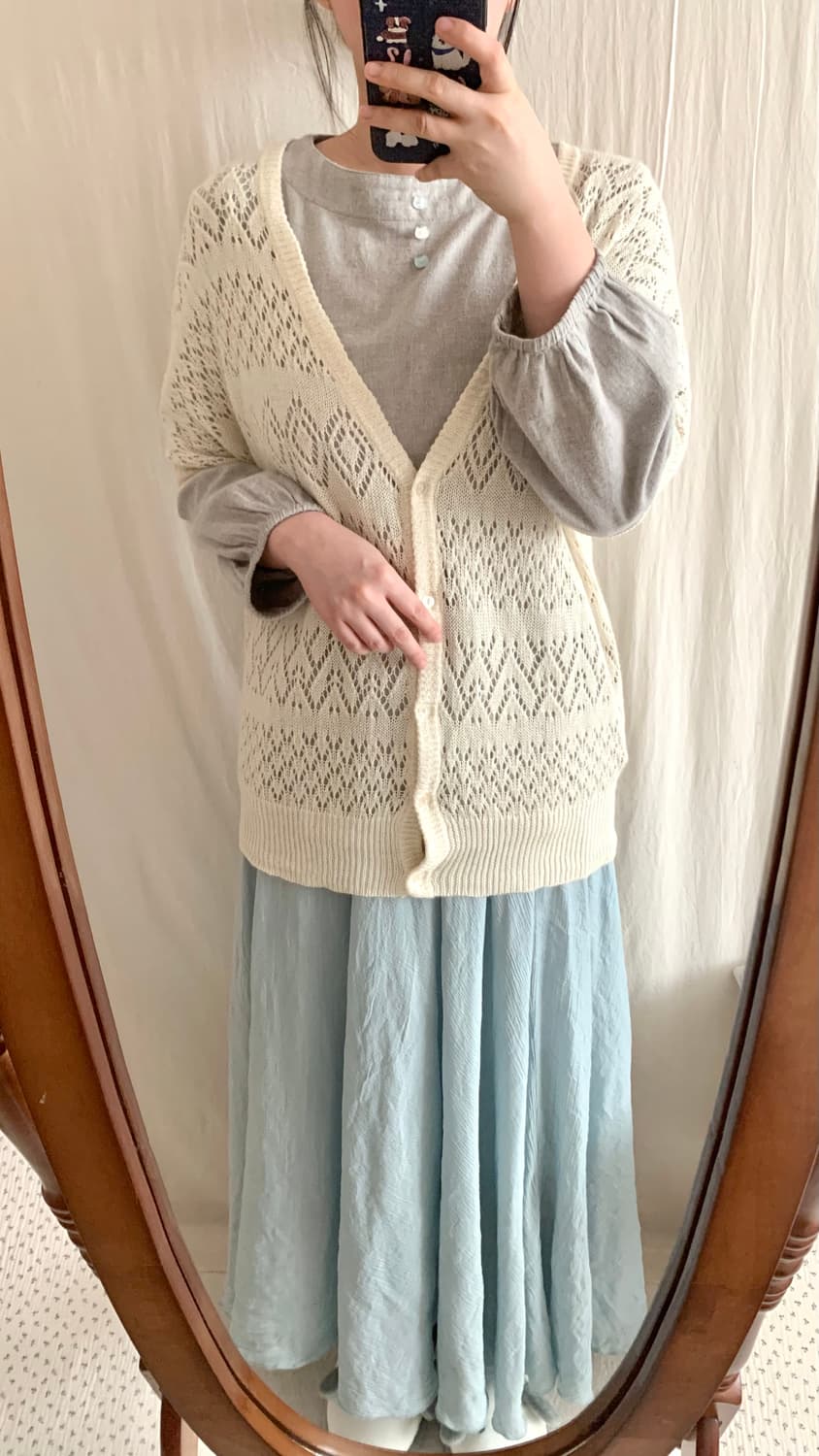 아이보리 여름 니트 가디건 상품이미지5