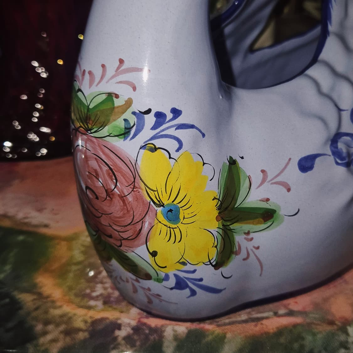 90s 포르투갈 핸드메이드 플로랄 대형 백조 홀더 상품이미지8