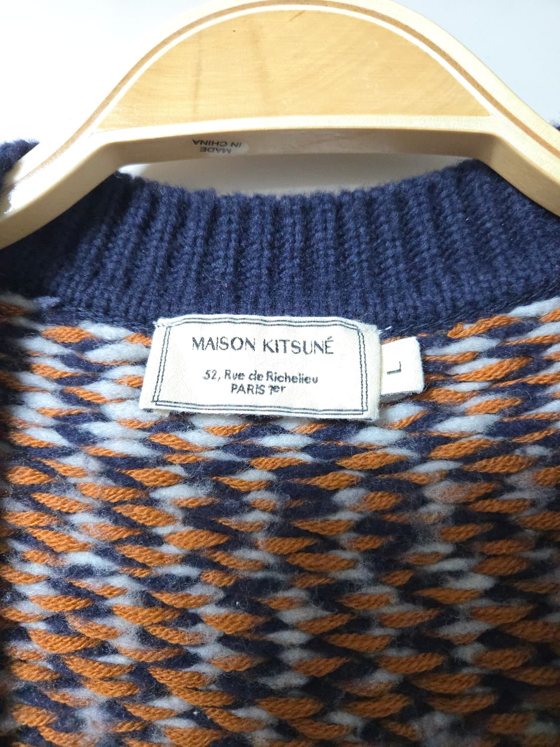 메종키츠네 울 케이블 니트 표기 오버핏L  (실측 꼭 확인 해주세요 상품이미지3